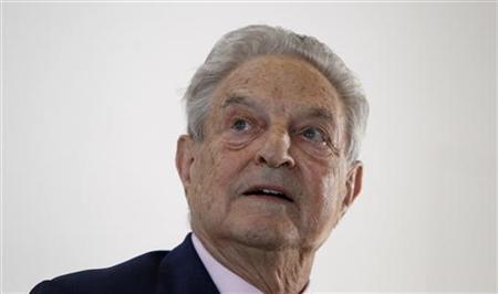 
U.S. billionaire investor George Soros waits to deliver a speech at the Humboldt university in Berlin, June 23, 2010. REUTERS/Tobias Schwarz
