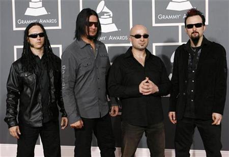 
Members of the band Disturbed arrive at the 51st annual Grammy Awards in Los Angeles February 8, 2009. REUTERS/Danny Moloshok

