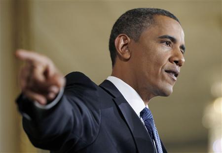 
U.S. President Barack Obama gestures as he speaks during a nationally televised news conference in the East Room of the White House in Washington, September 10, 2010. REUTERS/Jason Reed
