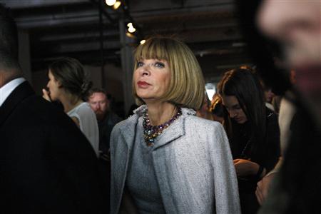 American Vogue magazine editor Anna Wintour leaves after attending the Rag & Bone women's Spring 2011 collection show during the New York Fashion Week, September 10, 2010. REUTERS/Kena Betancur
American Vogue magazine editor Anna Wintour leaves after attending the Rag & Bone women's Spring 2011 collection show during the New York Fashion Week, September 10, 2010. REUTERS/Kena Betancur