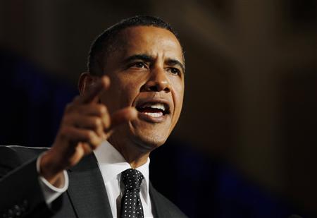 
U.S. President Barack Obama speaks during a Democratic Party fundraiser in New York, September 22, 2010. Obama is also in New York for the annual United Nations General Assembly. REUTERS/Jason Reed
