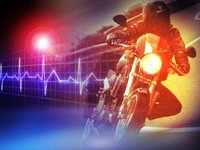 Motorcycle crash graphic.