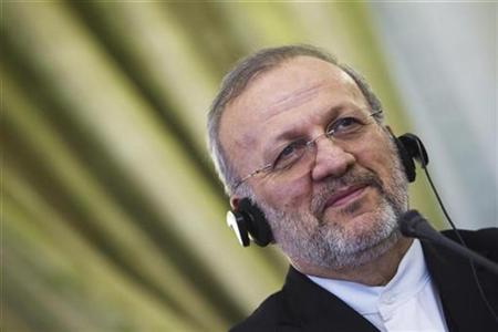 
Iranian Foreign Minister Manouchehr Mottaki attends a news conference in Tehran in this October 9, 2010 file photo. REUTERS/Morteza Nikoubazl
