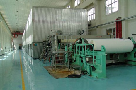 The interior of a paper mill. The interior of a paper mill.