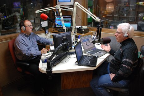 Richard Piet and Dr Peter Wielhouwer in WKZO studio Richard Piet and Dr Peter Wielhouwer in WKZO studio