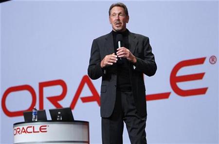 Oracle CEO Larry Ellison talks during his keynote address at Oracle Open World in San Francisco, California September 22, 2010. REUTERS/Robert Galbraith
Oracle CEO Larry Ellison talks during his keynote address at Oracle Open World in San Francisco, California September 22, 2010. REUTERS/Robert Galbraith