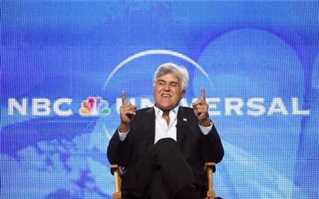 Host Jay Leno gestures during a panel for his upcoming television series "The Jay Leno Show" at the Television Critics Association Cable summer press tour in Pasadena, California August 5, 2009. The series debuts on September 14. REUTERS/Mario Anzuoni
Host Jay Leno gestures during a panel for his upcoming television series "The Jay Leno Show" at the Television Critics Association Cable summer press tour in Pasadena, California August 5, 2009. The series debuts on September 14. REUTERS/Mario Anzuoni