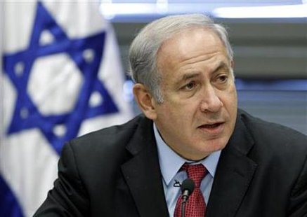 
Israel's Prime Minister Benjamin Netanyahu speaks during a Likud party meeting at parliament in Jerusalem October 25, 2010. REUTERS/Baz Ratner
