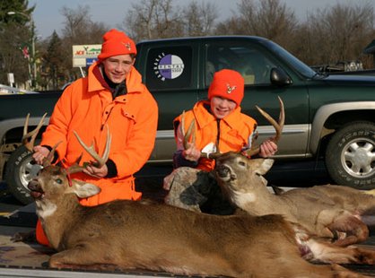 Two young deer hunters. Two young deer hunters.