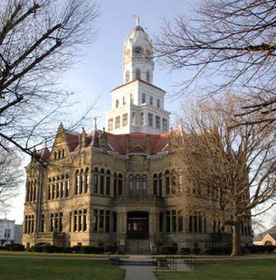 The Edgar County Courthouse in Paris, Illinois, USA. Photo by Robert C. Pusateri, 7 January 2006. The Edgar County Courthouse in Paris, Illinois, USA. Photo by Robert C. Pusateri, 7 January 2006.