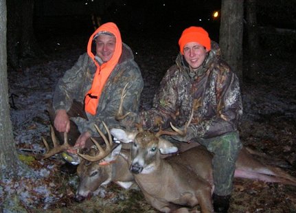 Deer hunters in the woods. Deer hunters in the woods.