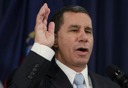 
New York Gov. David Paterson announces at a news conference that he is ending his election campaign in New York in this February 26, 2010 file photo. REUTERS/Brendan McDermid
