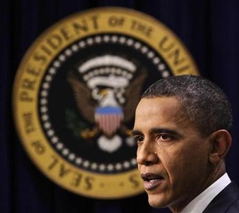 
U.S. President Barack Obama speaks during his news conference in the Eisenhower Executive Office Building at the White House in Washington December 22, 2010. REUTERS/Yuri Gripas
