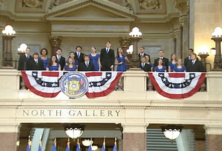The swing choir from Notre Dame Academy performed The 5th Dimension's 1969 number one hit "the Age of Aquarius" at Governor Scott Walker's inauguration, Monday, January 3, 2011.
The swing choir from Notre Dame Academy performed The 5th Dimension's 1969 number one hit "the Age of Aquarius" at Governor Scott Walker's inauguration, Monday, January 3, 2011.