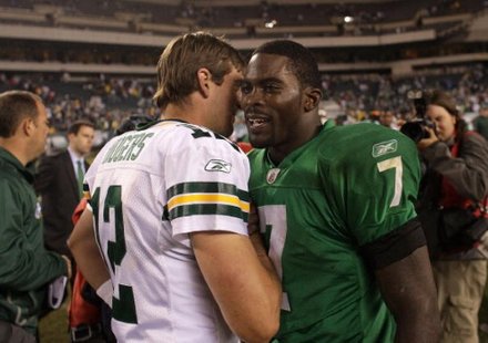 Aaron Rodgers and Michael Vick. Aaron Rodgers and Michael Vick.