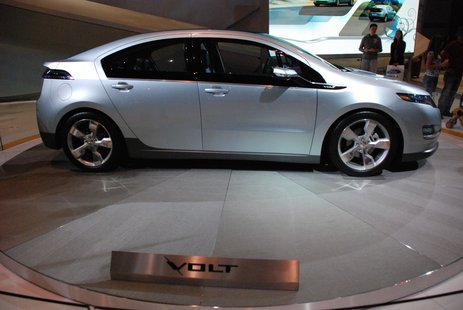 The Chevy Volt on display. The Chevy Volt on display.