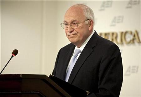 Former U.S. Vice President Dick Cheney speaks about national security at the American Enterprise Institute in Washington May 21, 2009. Cheney on Thursday sharply criticized President Barack Obama's handling of terrorism policy and defended harsh interrogation methods that Obama has labeled torture. REUTERS/Joshua Roberts (UNITED STATES POLITICS)
Former U.S. Vice President Dick Cheney speaks about national security at the American Enterprise Institute in Washington May 21, 2009. Cheney on Thursday sharply criticized President Barack Obama's handling of terrorism policy and defended harsh interrogation methods that Obama has labeled torture. REUTERS/Joshua Roberts (UNITED STATES POLITICS)