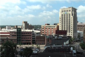 The Kalamazoo Skyline from atop Skydeck in Downtown Kalamazoo. The Kalamazoo Skyline from atop Skydeck in Downtown Kalamazoo.