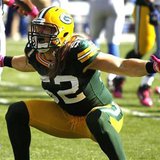 Green Bay Packers linebacker Clay Mathews celebrates after sacking Detroit Lions quarterback Shaun Hill for a four yard loss in the second quarter of a NFL football game at Lambeau Field Green Bay, Wisconsin October 3, 2010. REUTERS/Allen Fredrickson
Green Bay Packers linebacker Clay Mathews celebrates after sacking Detroit Lions quarterback Shaun Hill for a four yard loss in the second quarter of a NFL football game at Lambeau Field Green Bay, Wisconsin October 3, 2010. REUTERS/Allen Fredrickson