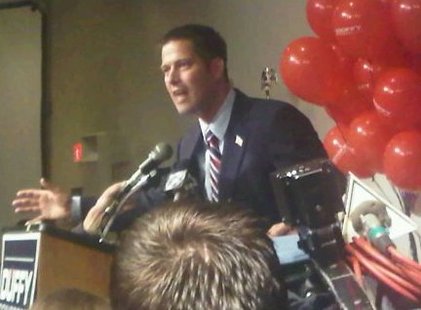 Sean Duffy claims victory in Wisconsin's 7th congressional district race. The Republican prosecutor from Ashland addressed supporters at the Rose Garden in Wausau. Sean Duffy claims victory in Wisconsin's 7th congressional district race. The Republican prosecutor from Ashland addressed supporters at the Rose Garden in Wausau.