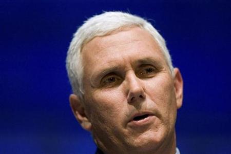 U.S. Representative Mike Pence speaks during the National Rifle Association's 139th annual meeting in Charlotte, North Carolina May 14, 2010. REUTERS/Chris Keane
U.S. Representative Mike Pence speaks during the National Rifle Association's 139th annual meeting in Charlotte, North Carolina May 14, 2010. REUTERS/Chris Keane