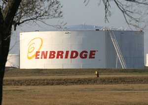 An Enbridge Energy oil storage tank.