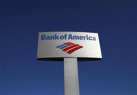 A Bank of America sign is displayed outside a branch in Tucson, Arizona January 21, 2011. REUTERS/Joshua Lott
A Bank of America sign is displayed outside a branch in Tucson, Arizona January 21, 2011. REUTERS/Joshua Lott