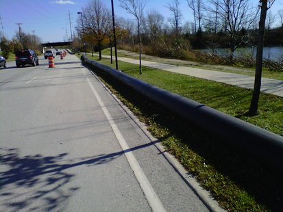 Black Pipes Along Washington Avenue