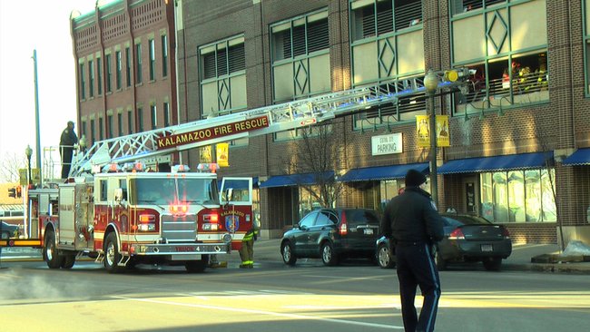Arcadia Ramp Car Fire in Downtown Kalamazoo