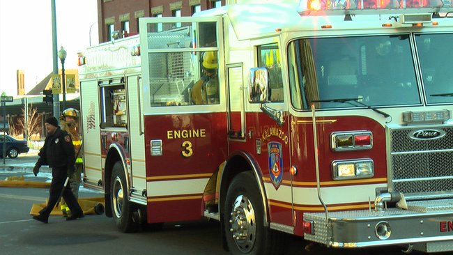 Arcadia Ramp Car Fire in Downtown Kalamazoo