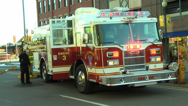 Arcadia Ramp Car Fire in Downtown Kalamazoo