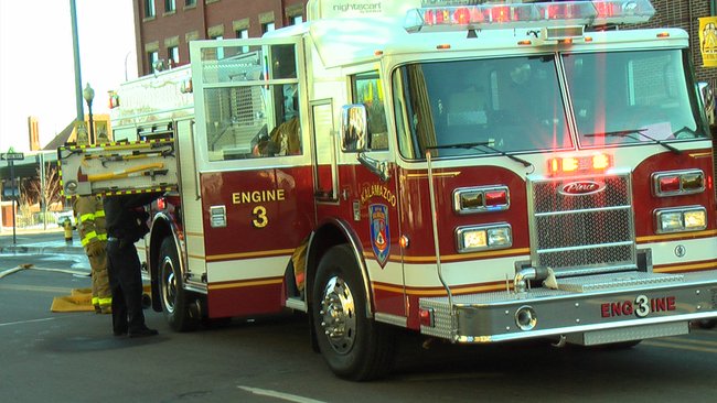 Arcadia Ramp Car Fire in Downtown Kalamazoo