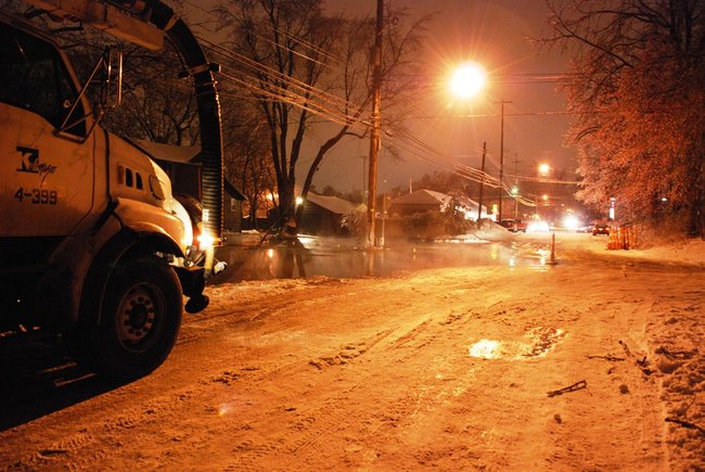 A water main break off West Main near Berkley in Kalamazoo closes several blocks and interrupts water service. Photos by Sean Patrick Duross.