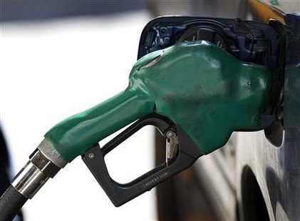 A gas nozzle is used to pump petrol at a station in New York February 22, 2011. REUTERS/Shannon Stapleton
A gas nozzle is used to pump petrol at a station in New York February 22, 2011. REUTERS/Shannon Stapleton