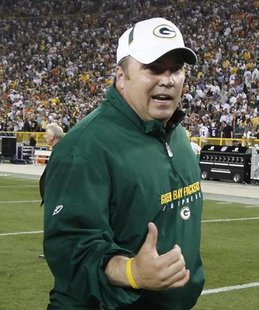 Packers coach Mike McCarthy at Lambeau Field. Packers coach Mike McCarthy at Lambeau Field.