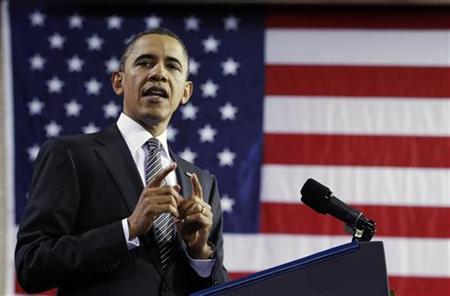 
U.S. President Barack Obama delivers remarks at TechBoston Academy in Boston, March 8, 2011. REUTERS/Jim Young
