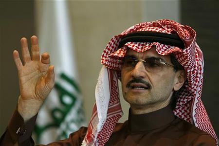 Saudi Prince Alwaleed bin Talal speaks during a news conference in Riyadh March 9, 2011. REUTERS/Fahad Shadeed
Saudi Prince Alwaleed bin Talal speaks during a news conference in Riyadh March 9, 2011. REUTERS/Fahad Shadeed