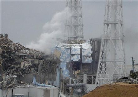 A handout photo shows Tokyo Electric Power Co. Fukushima Daiichi Nuclear Power Plant reactor no. 4 (center) and no. 3 (L) in northern Japan March 15, 2011. Picture taken March 15, 2011. REUTERS/Tokyo Electric Power Co./Handout
A handout photo shows Tokyo Electric Power Co. Fukushima Daiichi Nuclear Power Plant reactor no. 4 (center) and no. 3 (L) in northern Japan March 15, 2011. Picture taken March 15, 2011. REUTERS/Tokyo Electric Power Co./Handout