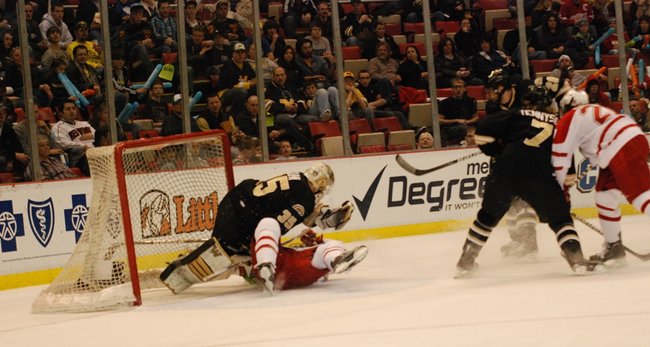 Western Michigan hockey faces Miami in the CCHA Championship game at Joe Louis Arena - 03/19/11.  The Broncos came up short 5-2.  Photos by Sean Patrick Duross.