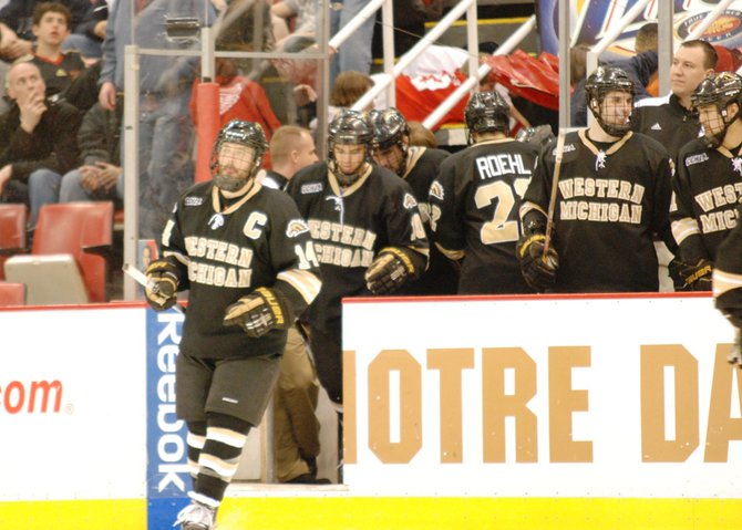 Western Michigan hockey faces Miami in the CCHA Championship game at Joe Louis Arena - 03/19/11. The Broncos came up short 5-2. Photos by Sean Patrick Duross.