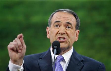 Former Republican presidential candidate Mike Huckabee speaks during the third session of the 2008 Republican National Convention in St. Paul in this Minnesota September 3, 2008 file photo. REUTERS/Brian Snyder
Former Republican presidential candidate Mike Huckabee speaks during the third session of the 2008 Republican National Convention in St. Paul in this Minnesota September 3, 2008 file photo. REUTERS/Brian Snyder