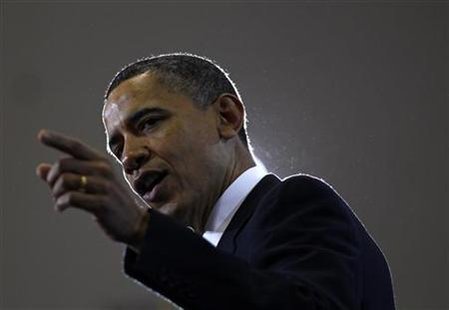 U.S. President Barack Obama delivers remarks on his energy strategy at Georgetown University in Washington, March 30, 2011. REUTERS/Jim Young
U.S. President Barack Obama delivers remarks on his energy strategy at Georgetown University in Washington, March 30, 2011. REUTERS/Jim Young