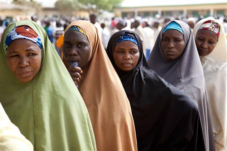 Voters queue to register during parliamentary elections in Kano, northern Nigeria, April 1, 2011. REUTERS/Joseph Penney
Voters queue to register during parliamentary elections in Kano, northern Nigeria, April 1, 2011. REUTERS/Joseph Penney