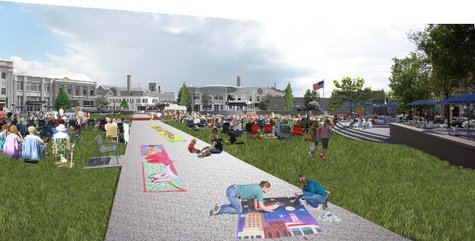 An artist's rendering of what Wausau's 400 Block will look like when it is renovated with a permanent event stage, interactive water fountain, landscaping and new plazas along 3rd and 4th Streets An artist's rendering of what Wausau's 400 Block will look like when it is renovated with a permanent event stage, interactive water fountain, landscaping and new plazas along 3rd and 4th Streets