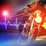 Motorcycle crash graphic.