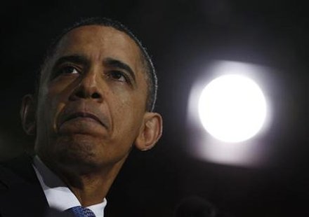 President Barack Obama delivers remarks at a UPS shipping facility in Landover, Maryland April 1, 2011. REUTERS/Jim Young
President Barack Obama delivers remarks at a UPS shipping facility in Landover, Maryland April 1, 2011. REUTERS/Jim Young