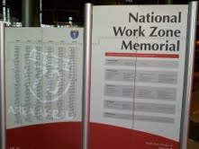 Photo of the National Work Zone Memorial display at the Lambeau Field Atrium on April 12, 2011. Photo of the National Work Zone Memorial display at the Lambeau Field Atrium on April 12, 2011.