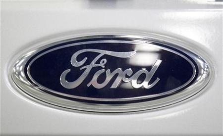 The logo of Ford car manufacturer is seen on a Focus car at the Ford car plant in Saarlouis, August 26, 2010. REUTERS/Vincent Kessler
The logo of Ford car manufacturer is seen on a Focus car at the Ford car plant in Saarlouis, August 26, 2010. REUTERS/Vincent Kessler
