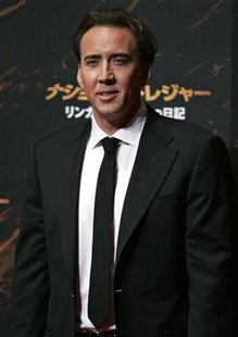 U.S. actor Nicolas Cage poses for photographers during a promotional event for the film "National Treasure: Book of Secrets" in Tokyo December 5, 2007. REUTERS/Michael Caronna
U.S. actor Nicolas Cage poses for photographers during a promotional event for the film "National Treasure: Book of Secrets" in Tokyo December 5, 2007. REUTERS/Michael Caronna