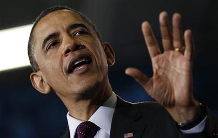 
President Barack Obama takes part in a town hall at Northern Virginia Community College, Annandale Campus in Annandale, Virginia, April 19, 2011. REUTERS/Jim Young
